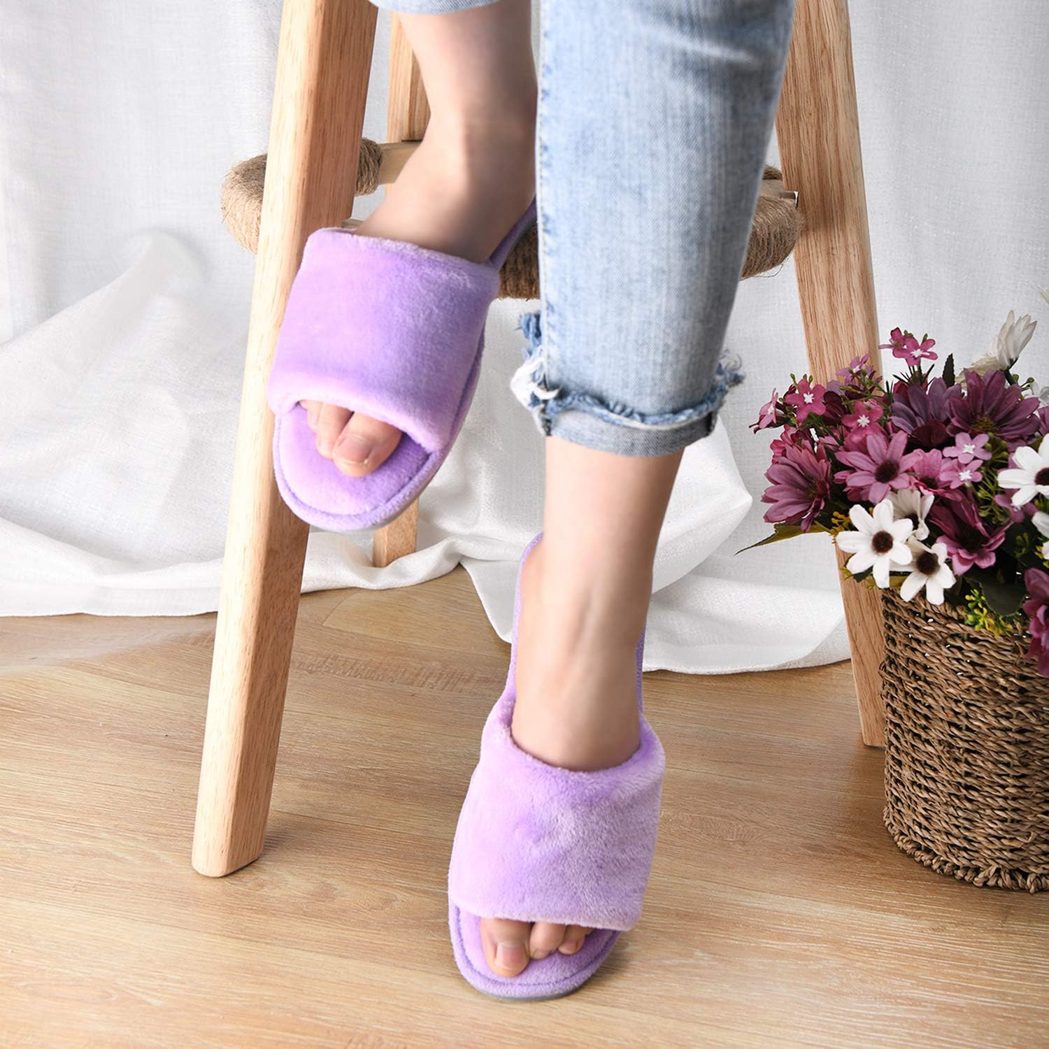 Thumbnail 1 de Open-Toe Women's Slippers with Memory Foam