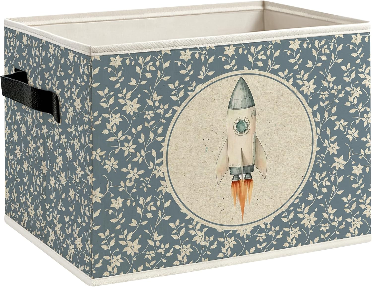 Detalle de CUANFDDSF 201 Space Rocket Foldable Storage Bin with Handles, Polyester