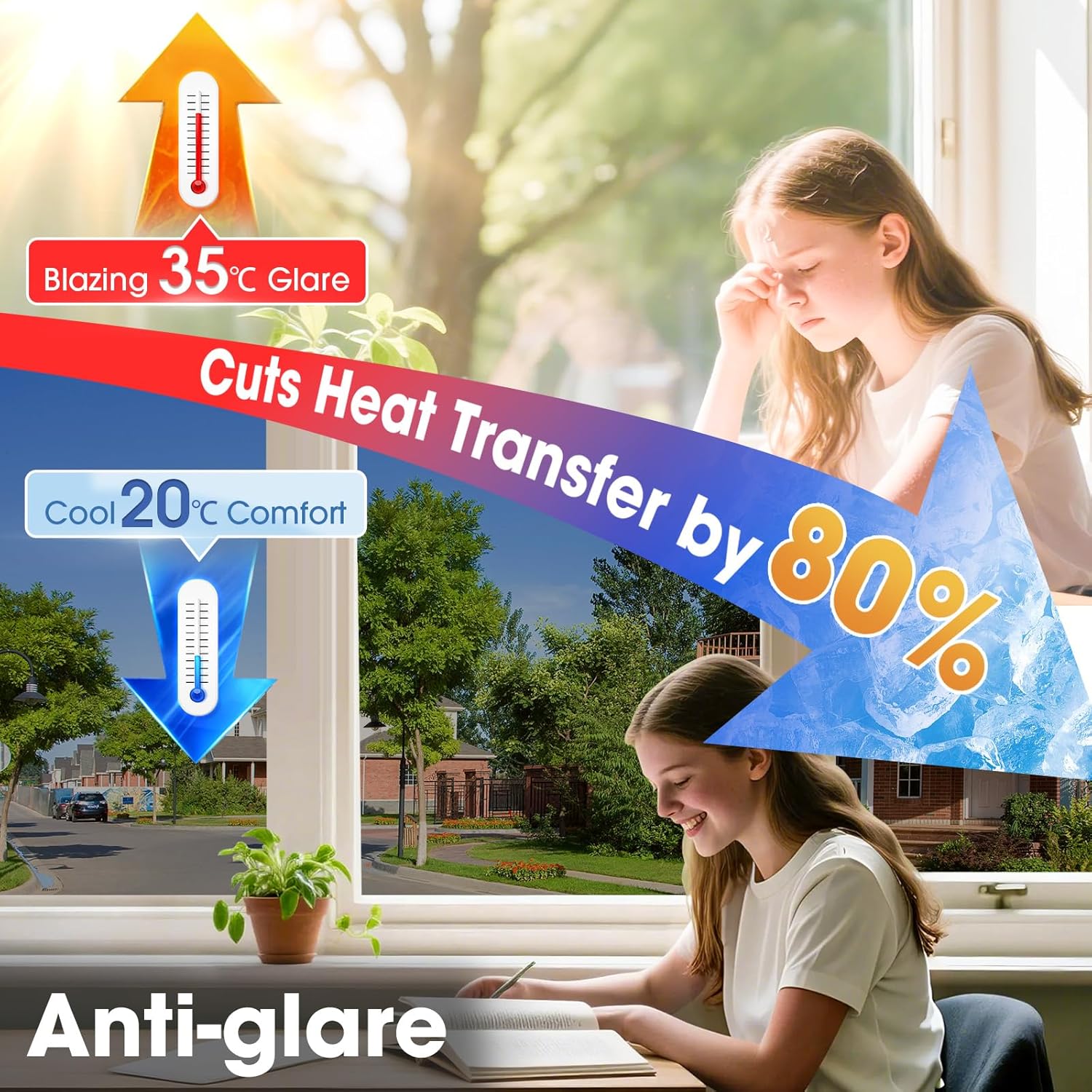 Thumbnail 3 de Lifetree Reflective One Way Window Film Privacy (Silver, 90 x 200cm) for heat control and UV anti-glare