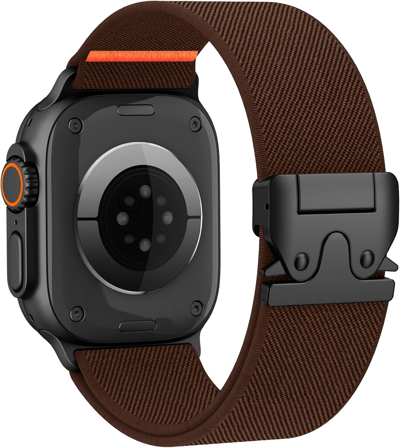 Detalle de Elastisches Nylon-Armband für Apple Watch Ultra 3/2/1 – Vielseitiges Sportband mit Fallschirmverschluss