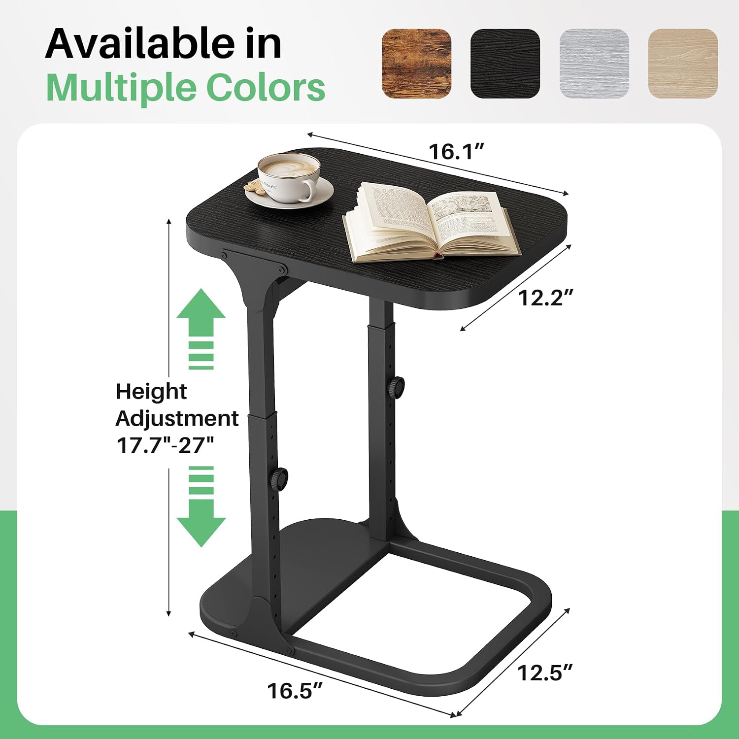 Detalle de Kitstorack Height-Adjustable C-Shaped End Table
