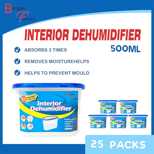 Thumbnail 2 de BARGAIN FACTORY 500ml Dehumidifier Pack of 25 – Compact Absorbers for Damp, Mould & Moisture