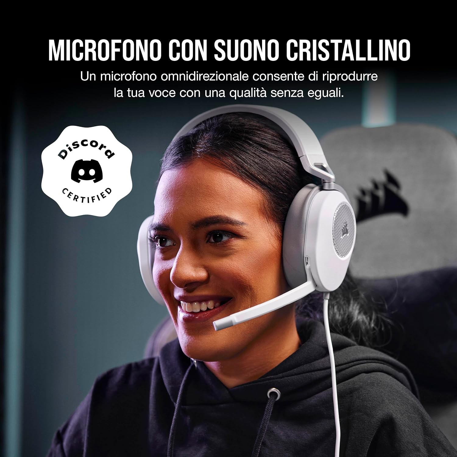 Thumbnail 3 de Corsair HS65 Surround: cuffie gaming cablate multi‑piattaforma 7.1, bianco