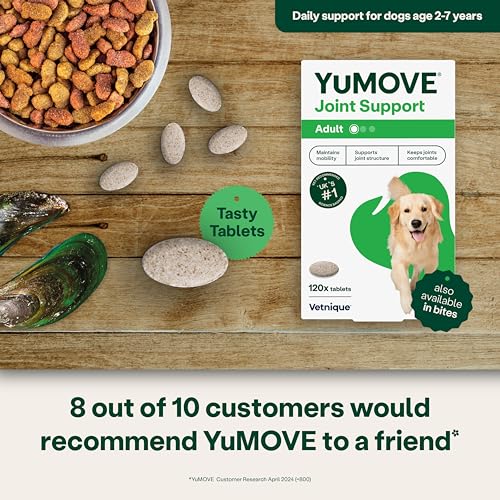 Detalle de YuMOVE Joint Supplement for Dogs: Higher Strength Joint Care for Adult Dogs Aged 6–8 (120 Tablets)