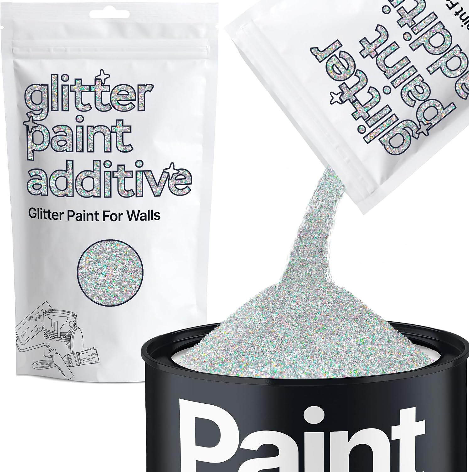 Detalle de Hemway Silver Holographic Glitter Additive 100g