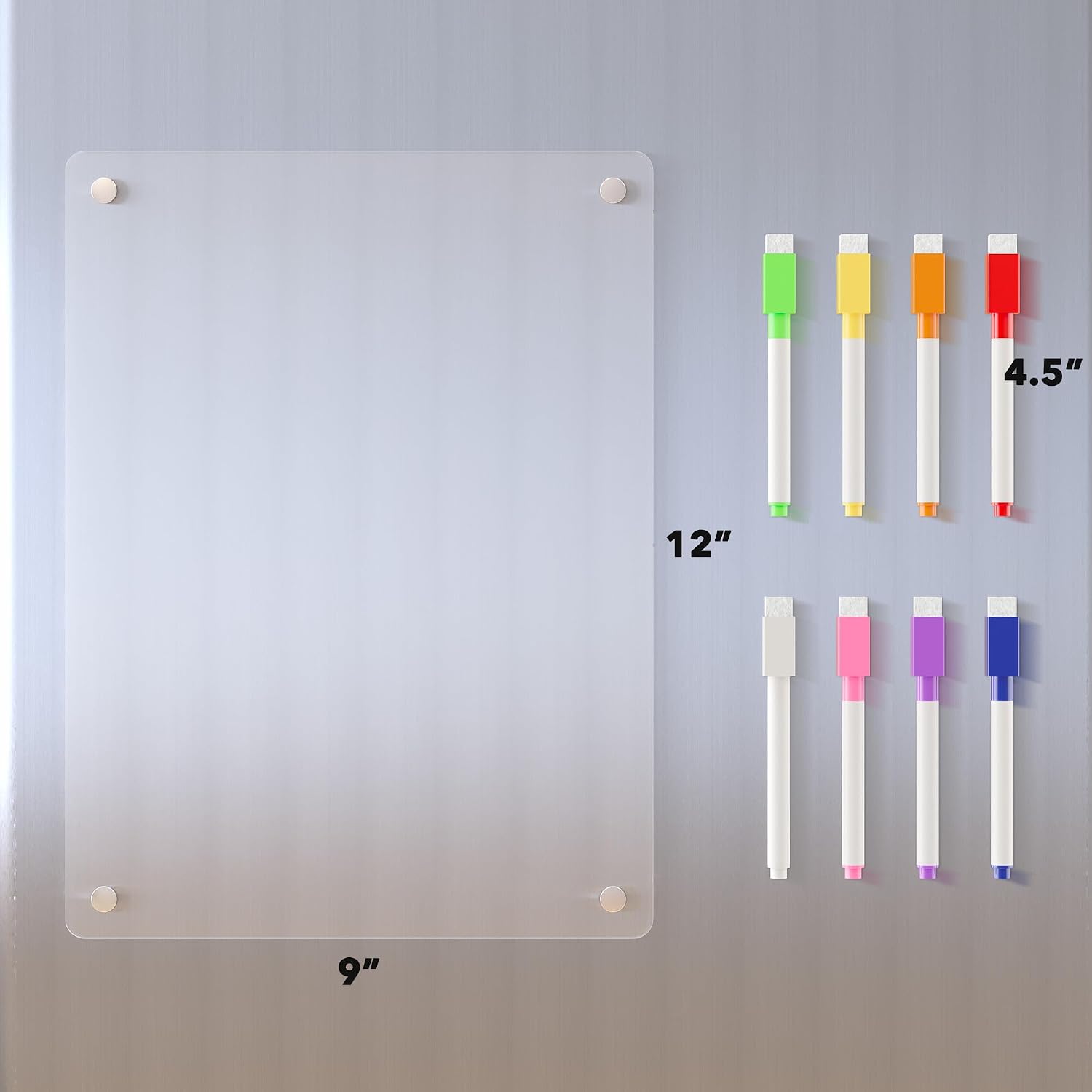 Thumbnail 6 de Neatsure Acrylic Magnetic Dry-Erase Board, Clear 12" x 9", 8 Color Markers