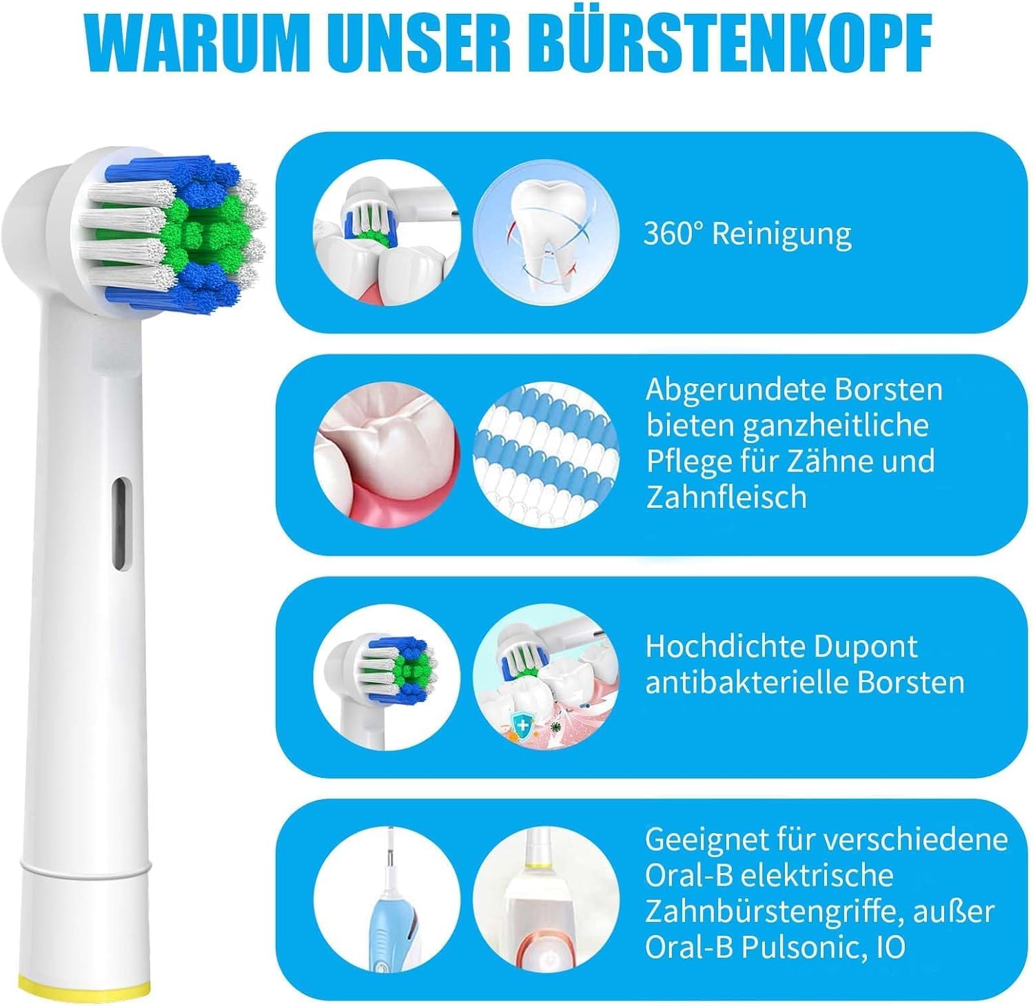 Detalle de 20 Stück Aufsteckbürsten kompatibel mit Oral B