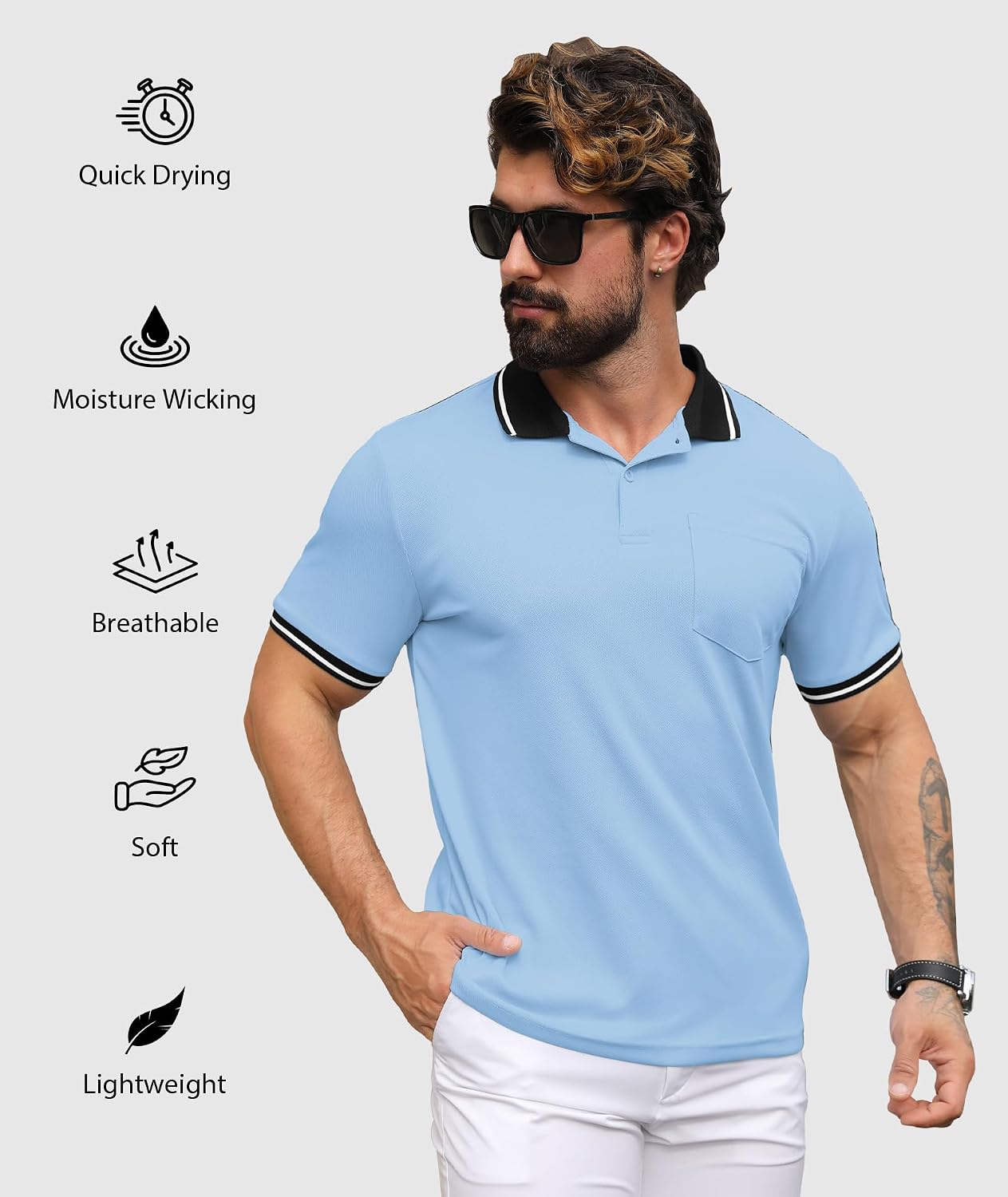 Thumbnail 1 de SwissWell 3er Pack Poloshirt Herren Kurzarm – Atmungsaktiv, 4-Wege-Stretch, Pflegeleicht