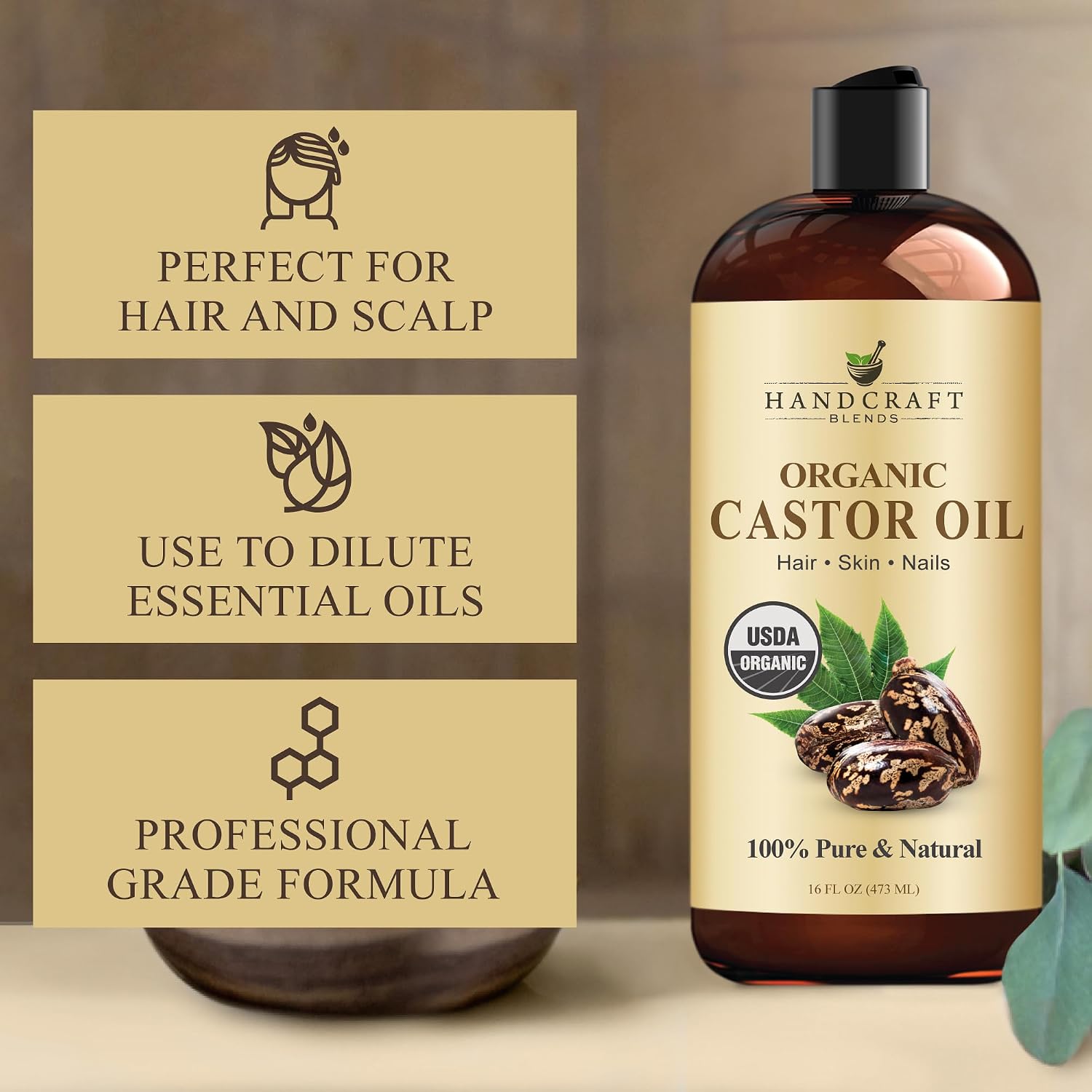 Thumbnail 4 de Handcraft Blends Organic Castor Oil, 16 fl oz ⚙