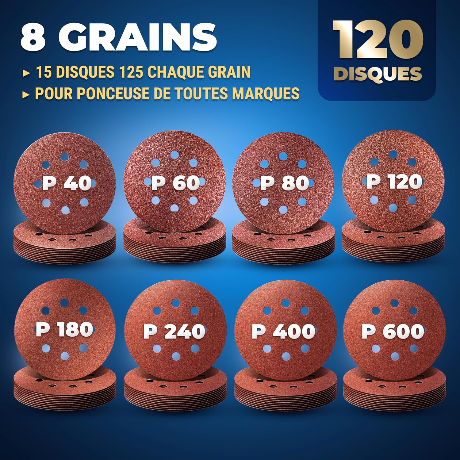 Detalle 2 de S&R 120 disques de ponçage 125 mm đź›