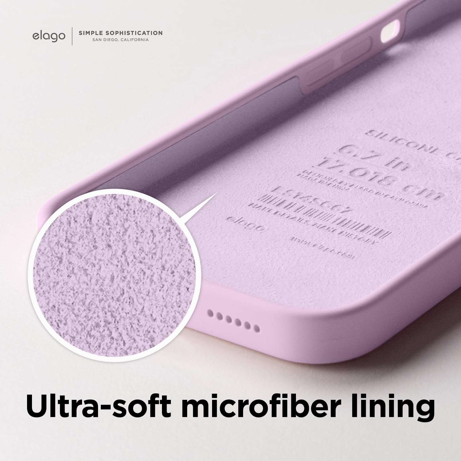 Thumbnail 6 de elago Liquid Silicone Case for iPhone 14 (6.1") – Premium 3-layer silicone cover in Light Lilac