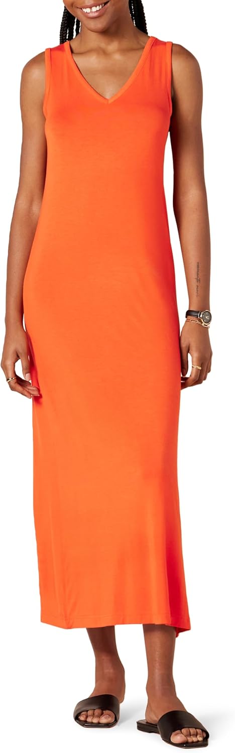 Thumbnail 5 de Amazon Essentials abito lungo donna maxi in jersey con scollo a V e spacchi laterali