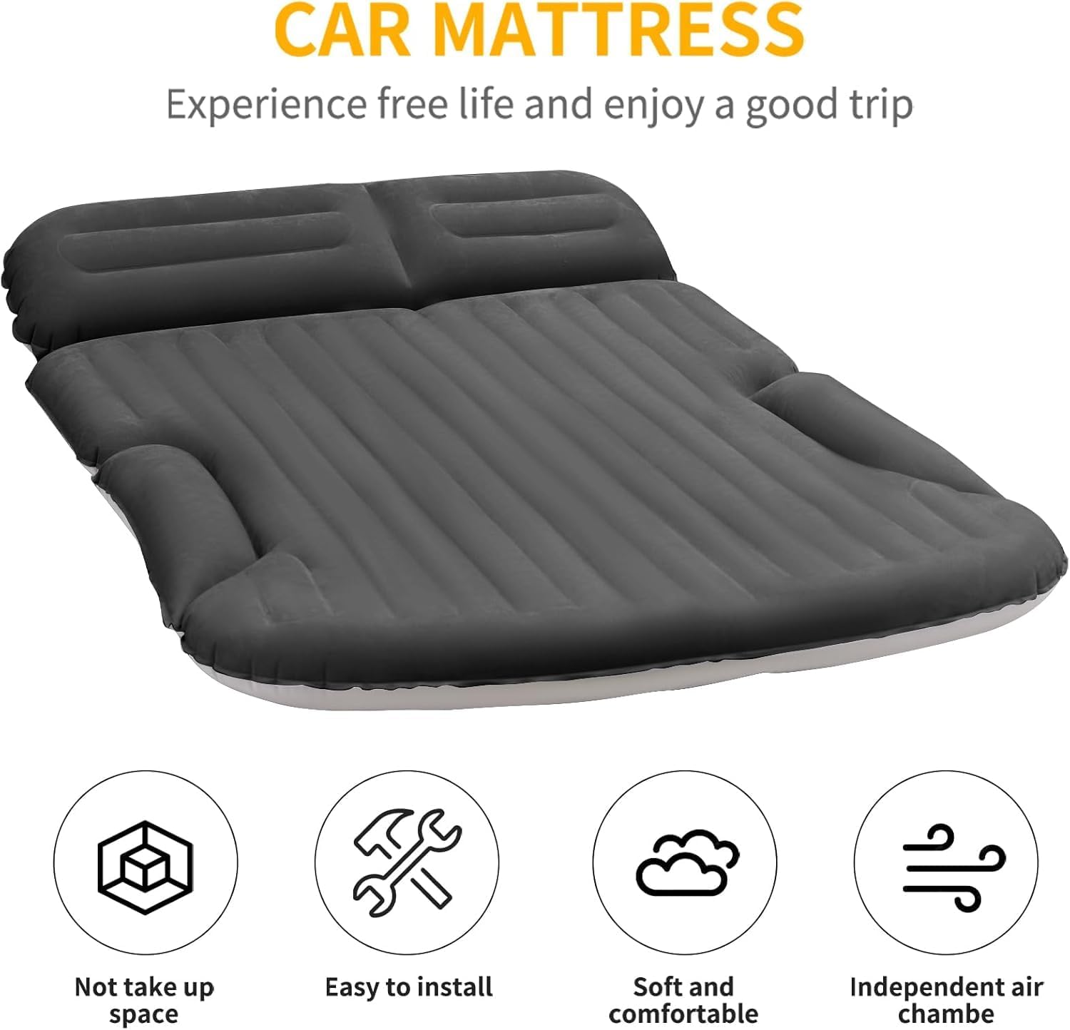 Thumbnail 1 de KMZ KMZL001-2 SUV Air Mattress with Double-Sided Flocking, Pump and 2 Pillows
