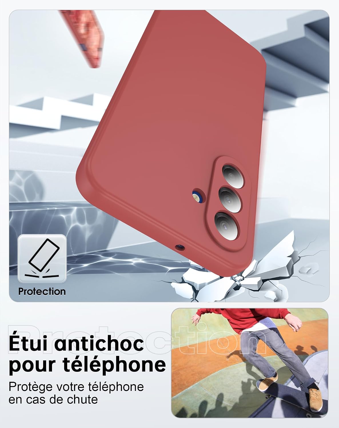 Thumbnail 5 de Coque LeYi pour Galaxy A17 5G, anneau en silicone