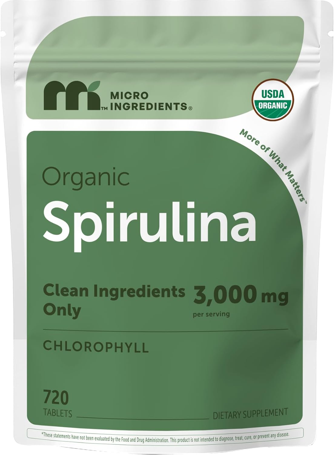 Detalle de Micro Ingredients 4332489013 Organic Spirulina Tablets, 720 Count, Vegan Nutrients