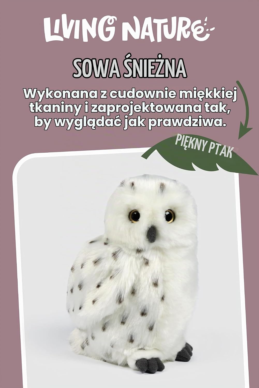 Detalle 2 de Living Nature AN70 pluszowa sowa z realistycznymi detalami