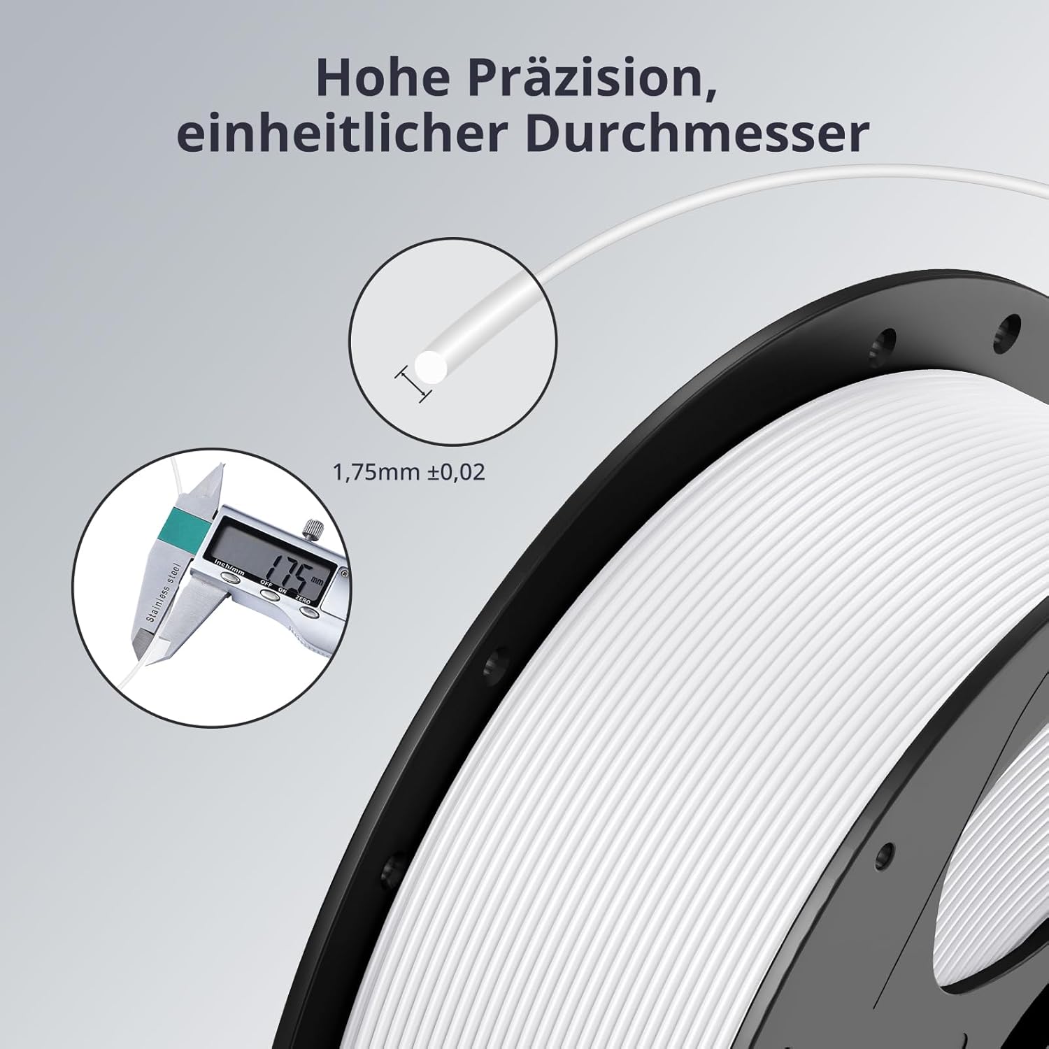 Thumbnail 1 de ANYCUBIC PLA 1,75 mm Filament Weiß – 1 kg, Clog-Free, Intelligente Identifikation