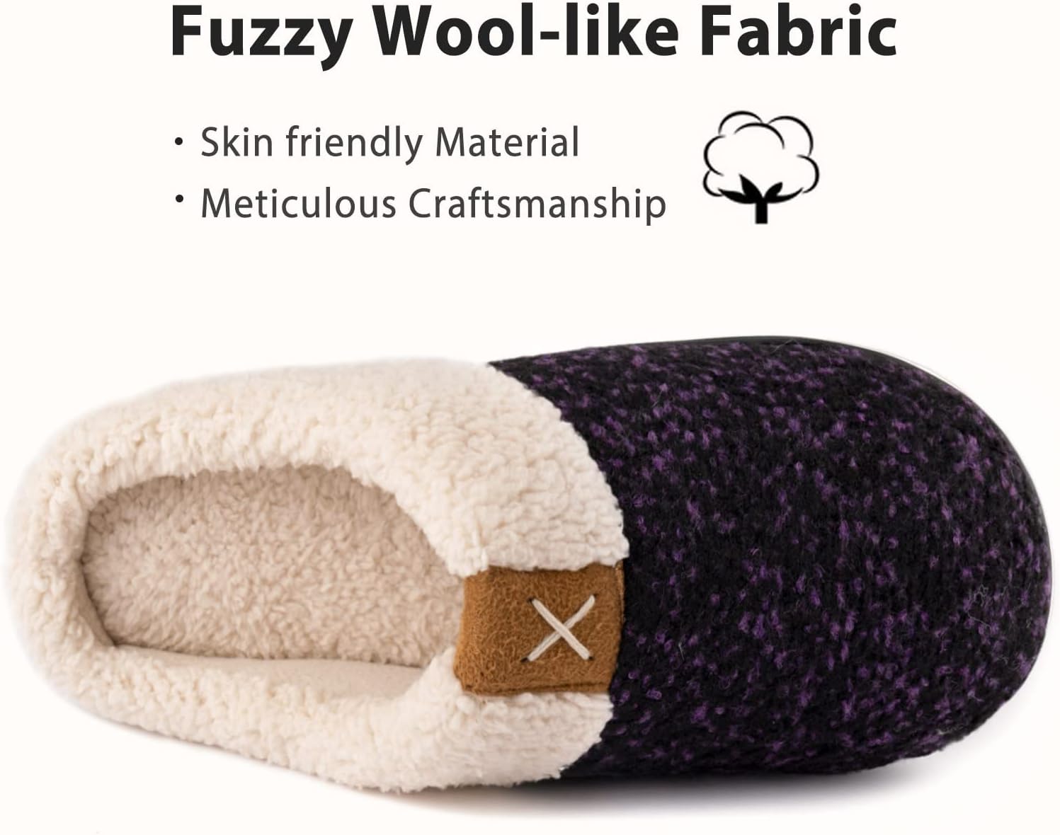 Thumbnail 4 de ULTRAIDEAS Ladies’ Cozy Memory Foam Slippers with Fuzzy Fleece Lining & Anti-Skid Rubber Sole