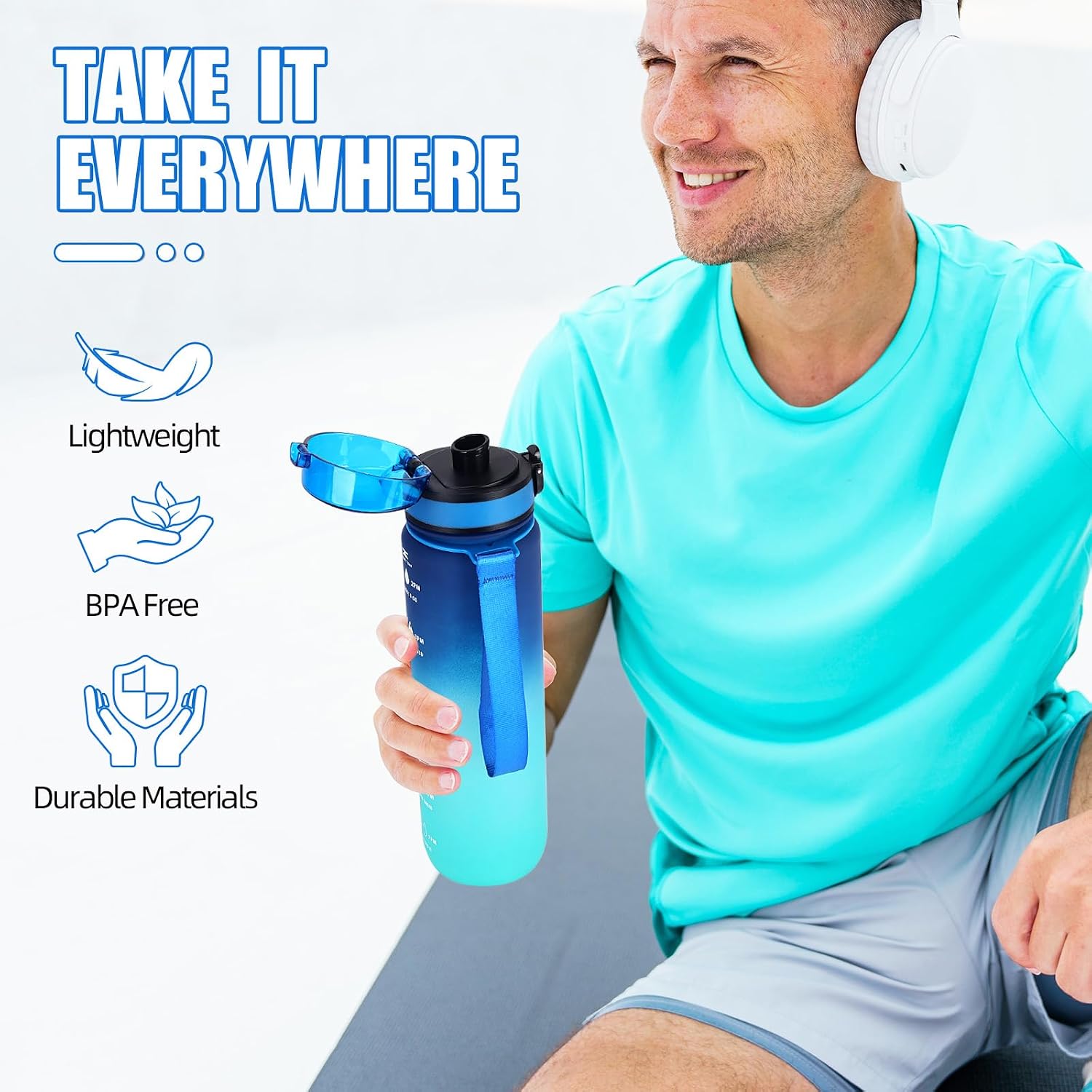 Thumbnail 5 de Gobravio Water Bottle 1L BPA Free