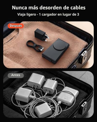 Detalle de GEEKERA Estación de Carga 3 en 1 para Apple: base magnética MagSafe para iPhone, Apple Watch y AirPods (Negro Mate)
