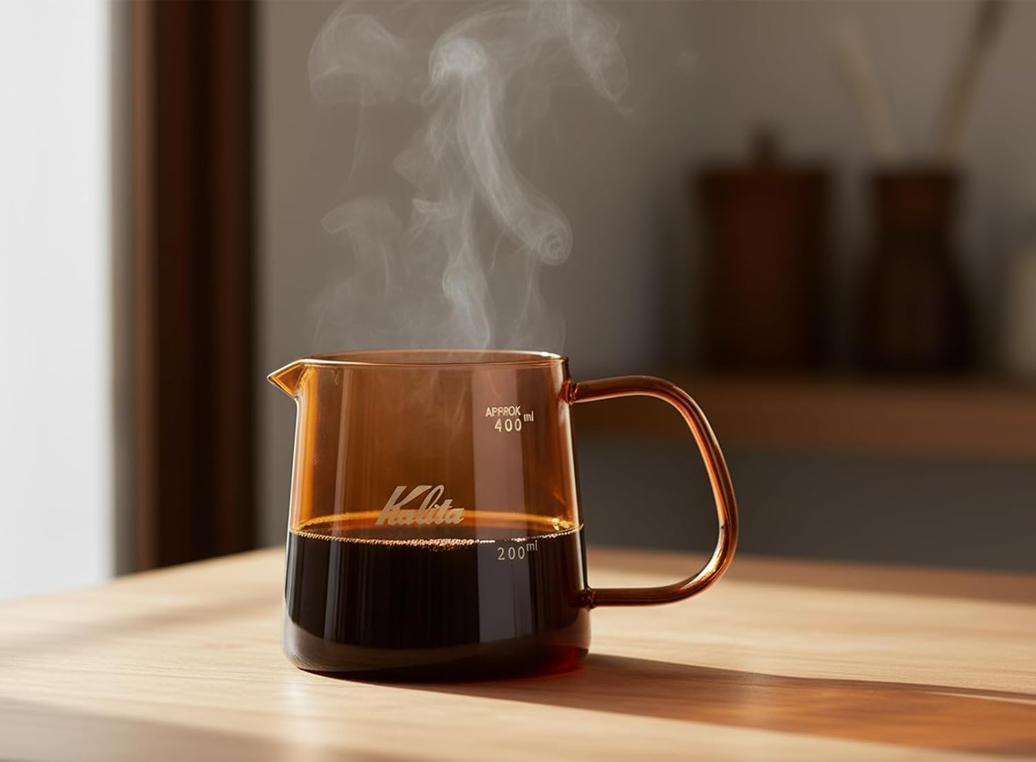 Detalle de カリタ Kalita 31293 コーヒーサーバー 400ml アンバー 耐熱ガラス・電子レンジ対応