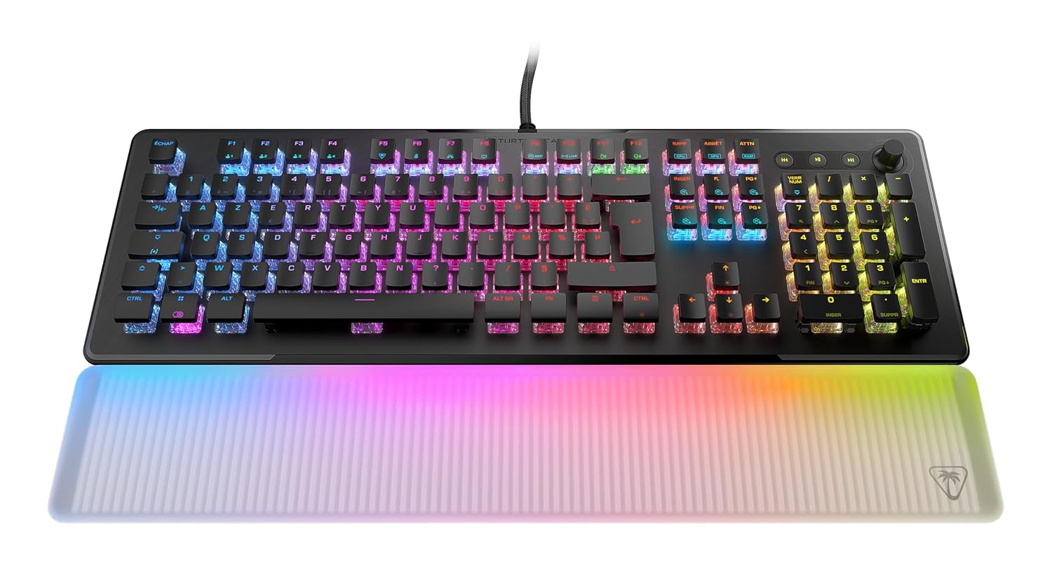 Detalle de Turtle Beach Vulcan II Max – Optisch-mechanische Tastatur mit Titan II Schaltern, RGB und Handballenauflage