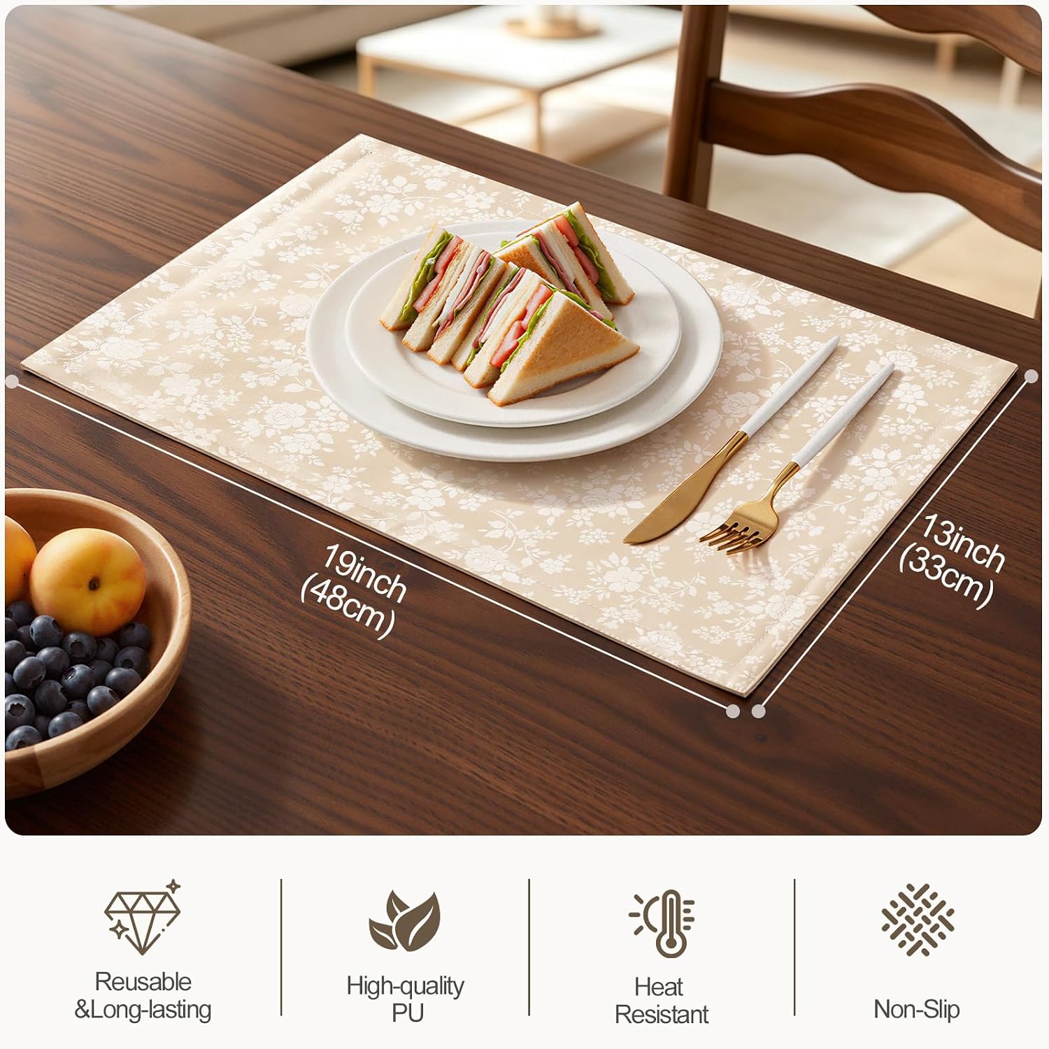 Thumbnail 6 de Smiry Vinyl Placemats, 13 x 19 inches