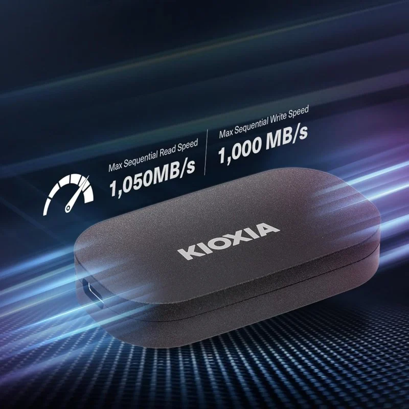 Detalle de Kioxia Exceria Plus G2 SSD portátil 2 TB — 1.050 MB/s 💾