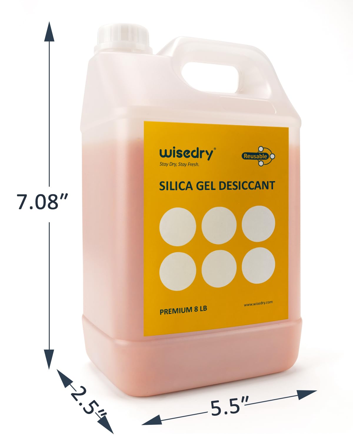 Thumbnail 6 de wisedry kiselgelpärlor 3,6 kg – återanvändbara, 2–4 mm, med färgindikator