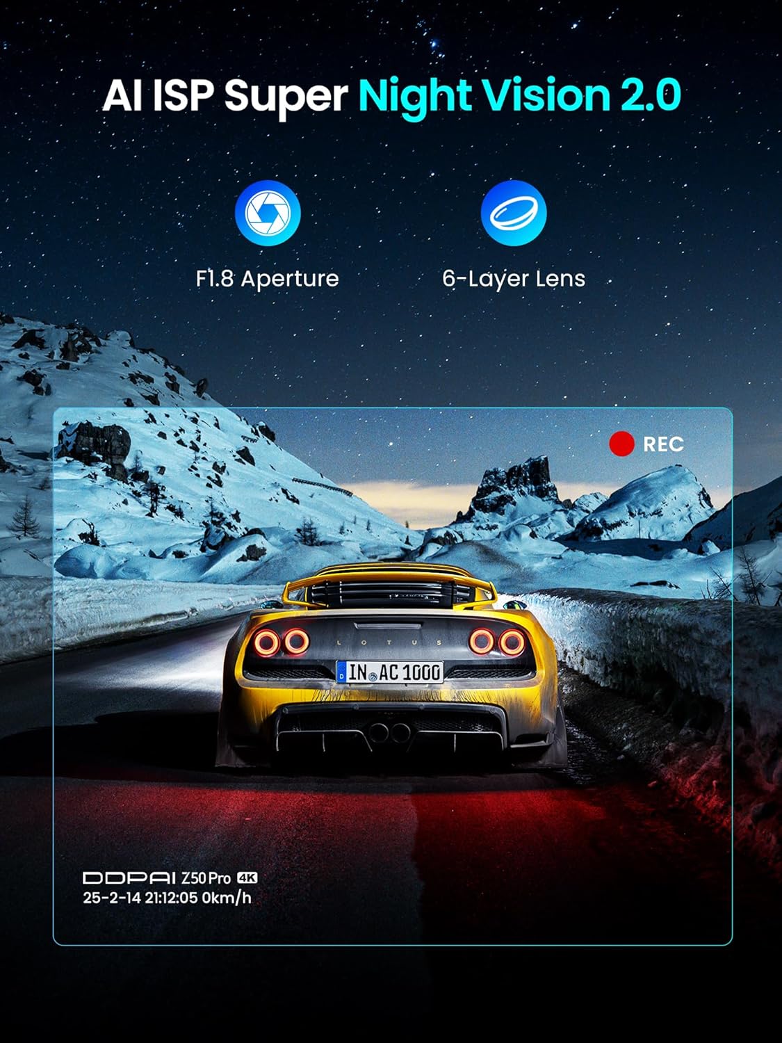 Thumbnail 3 de DDPAI Z50 Pro dashcam auto 4K+1080P con WiFi 6 5 GHz, GPS e 48 ore di monitoraggio in parcheggio