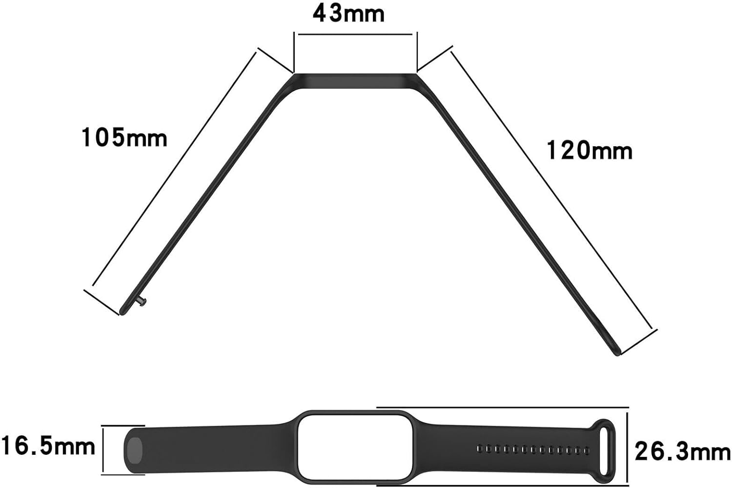 Thumbnail 3 de Panda Bobo silicone sport watch strap for Xiaomi Smart Band 8 Active / Redmi Band 2