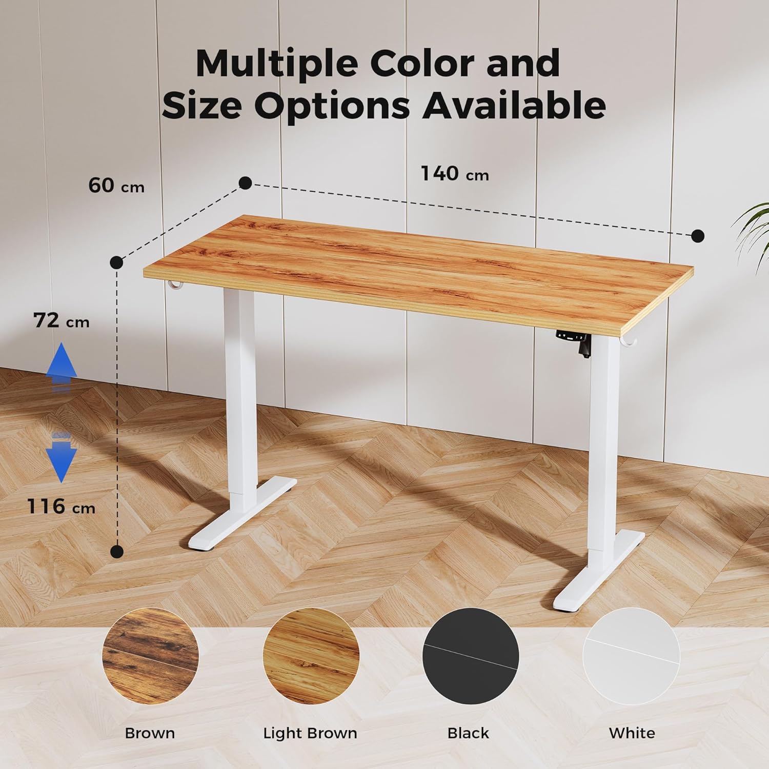 Detalle 2 de Agilestic Electric Standing Desk 140 x 60 cm: Height Adjustable Sit-Stand Desk for Home Office