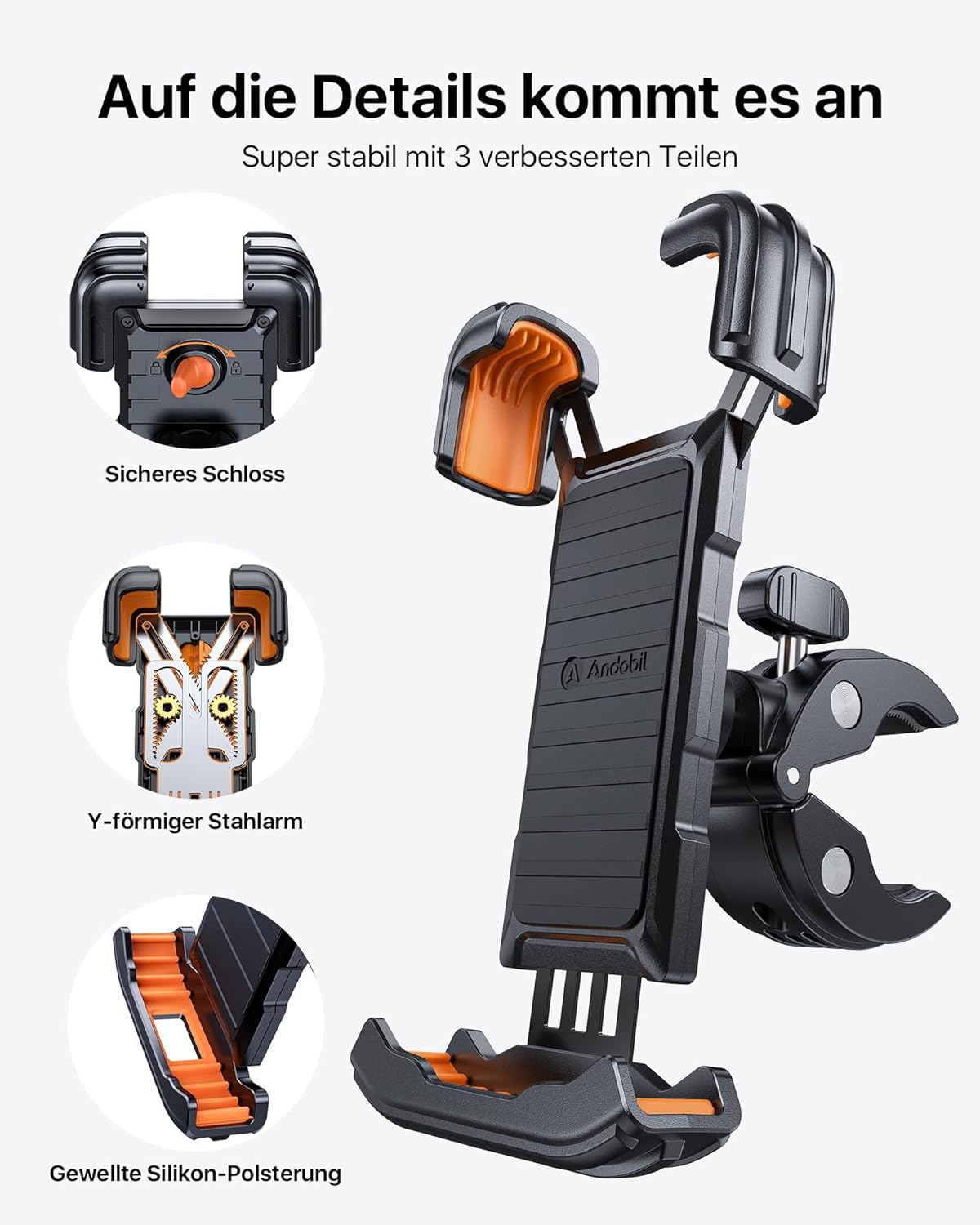 Detalle 1 de andobil Handyhalterung Fahrrad 165 km/h
