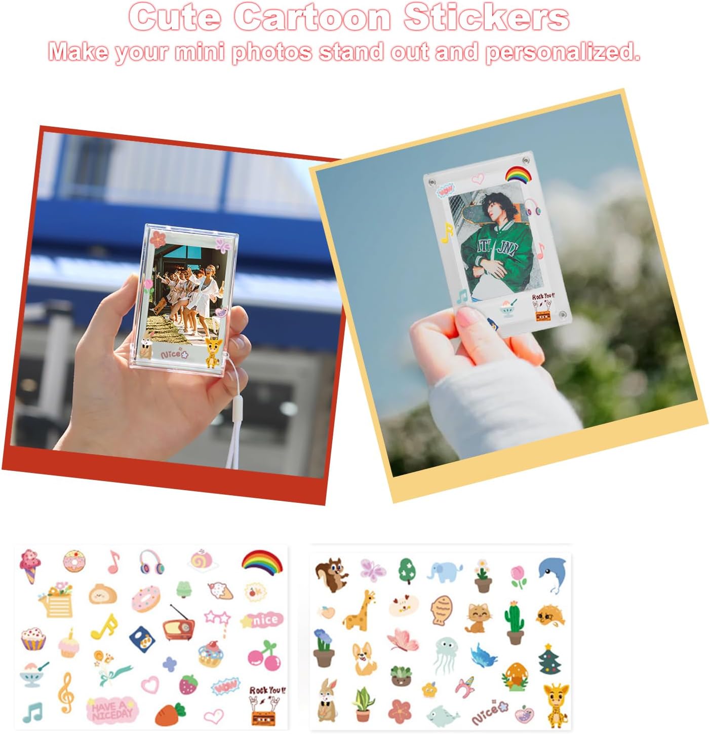 Thumbnail 6 de Aisnyho Clear Case for Fujifilm Instax Mini 12 with Magnetic Frames, Photo Pocket and Cute Stickers