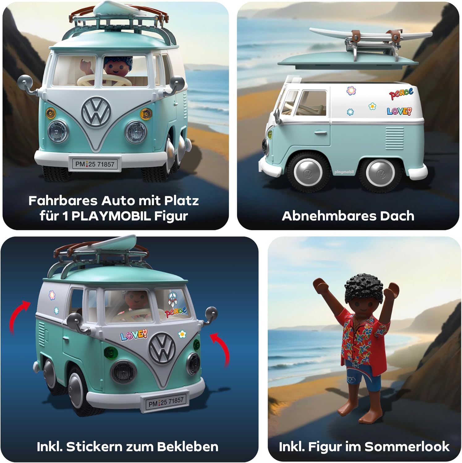 Thumbnail 3 de PLAYMOBIL Collector Cars: Volkswagen T1 Camper – detaillierte Modellauto‑Erfahrung für Kinder und Sammler