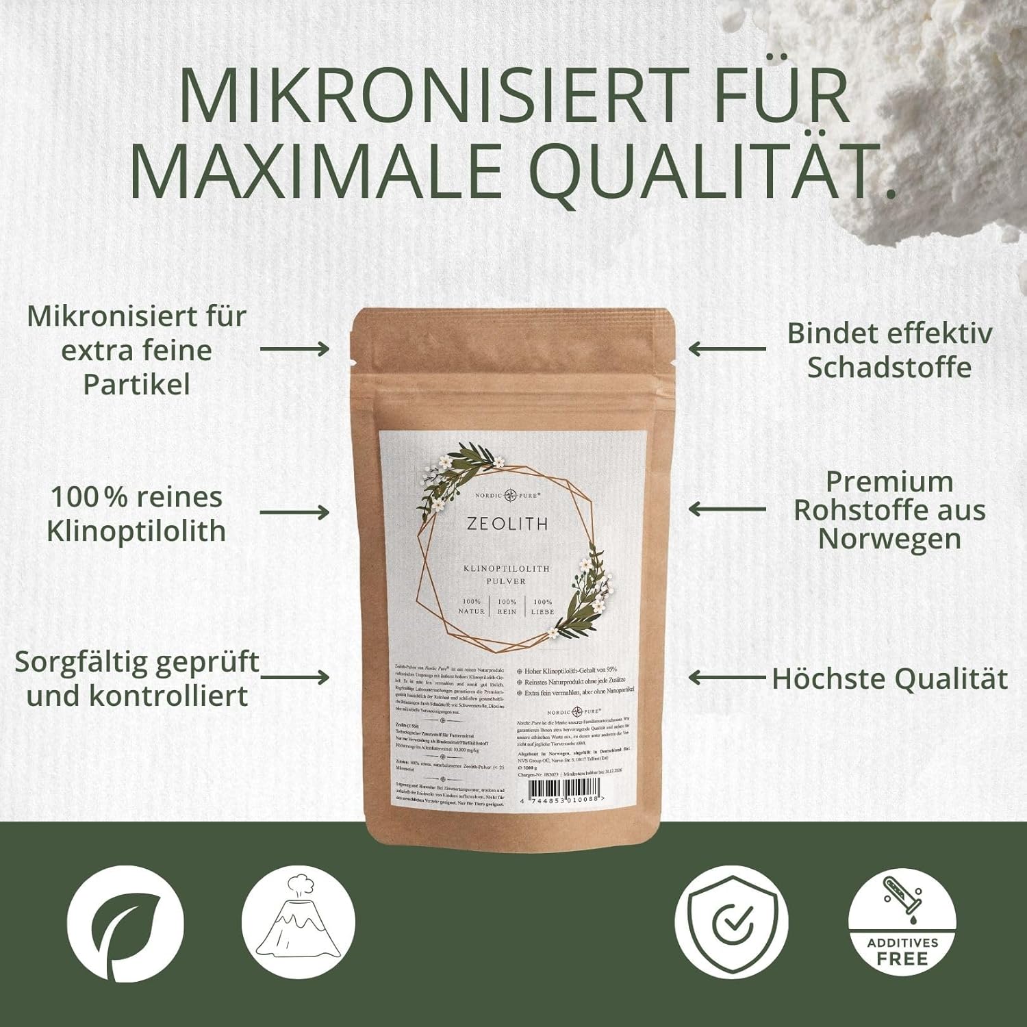 Thumbnail 5 de Nordic Pure Zeolith Pulver 1000g