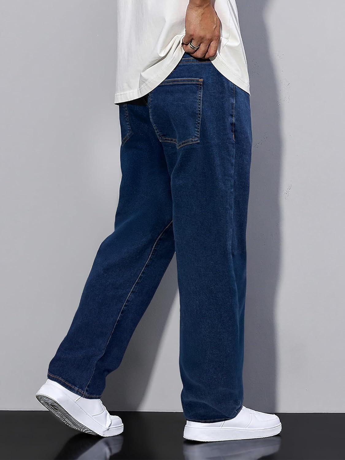 Detalle de JMIERR Herren Baggy Jeans – Weite, Stretch & Vintage Y2K Stil