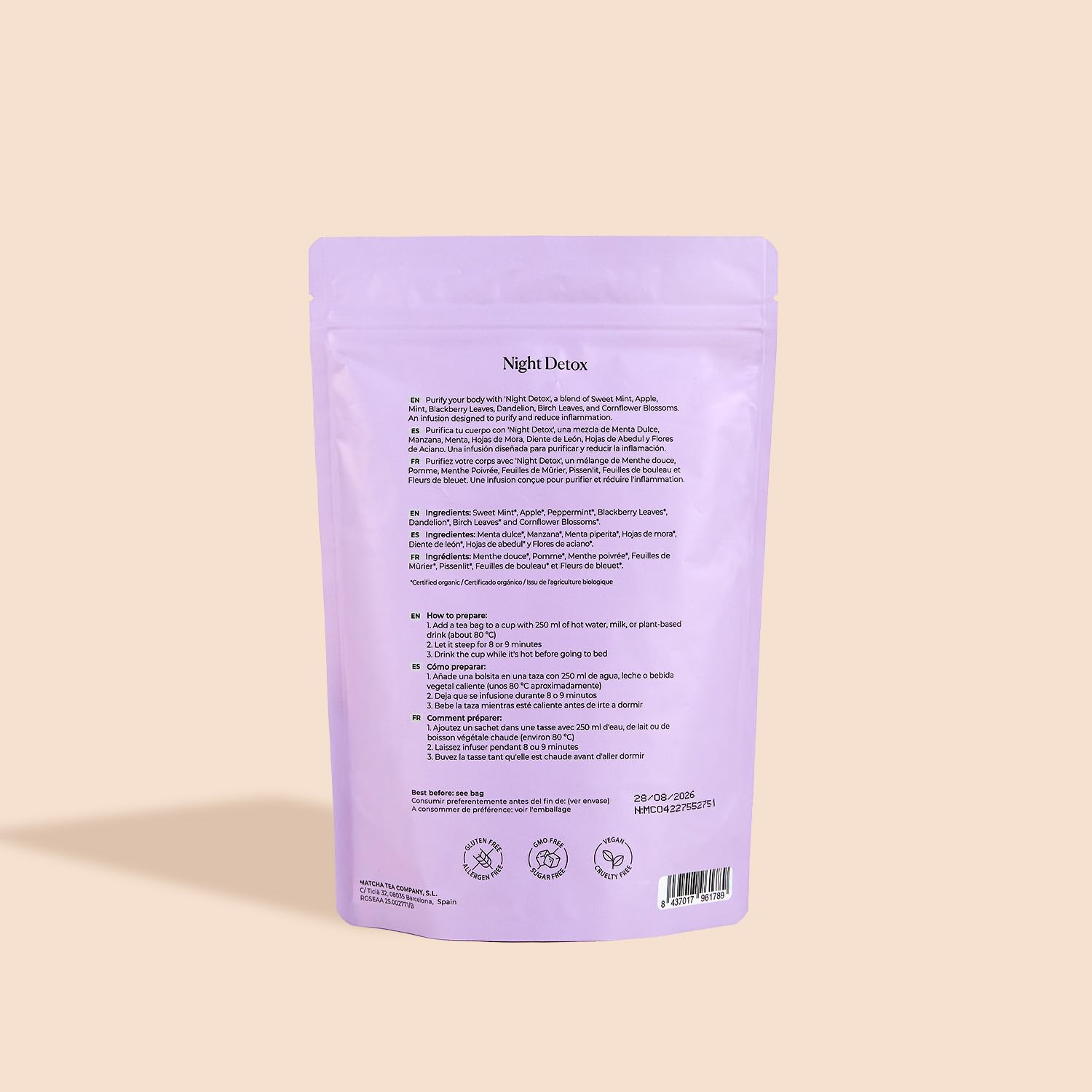 Detalle 2 de Matcha & CO Infusión Night Detox 30 dosis