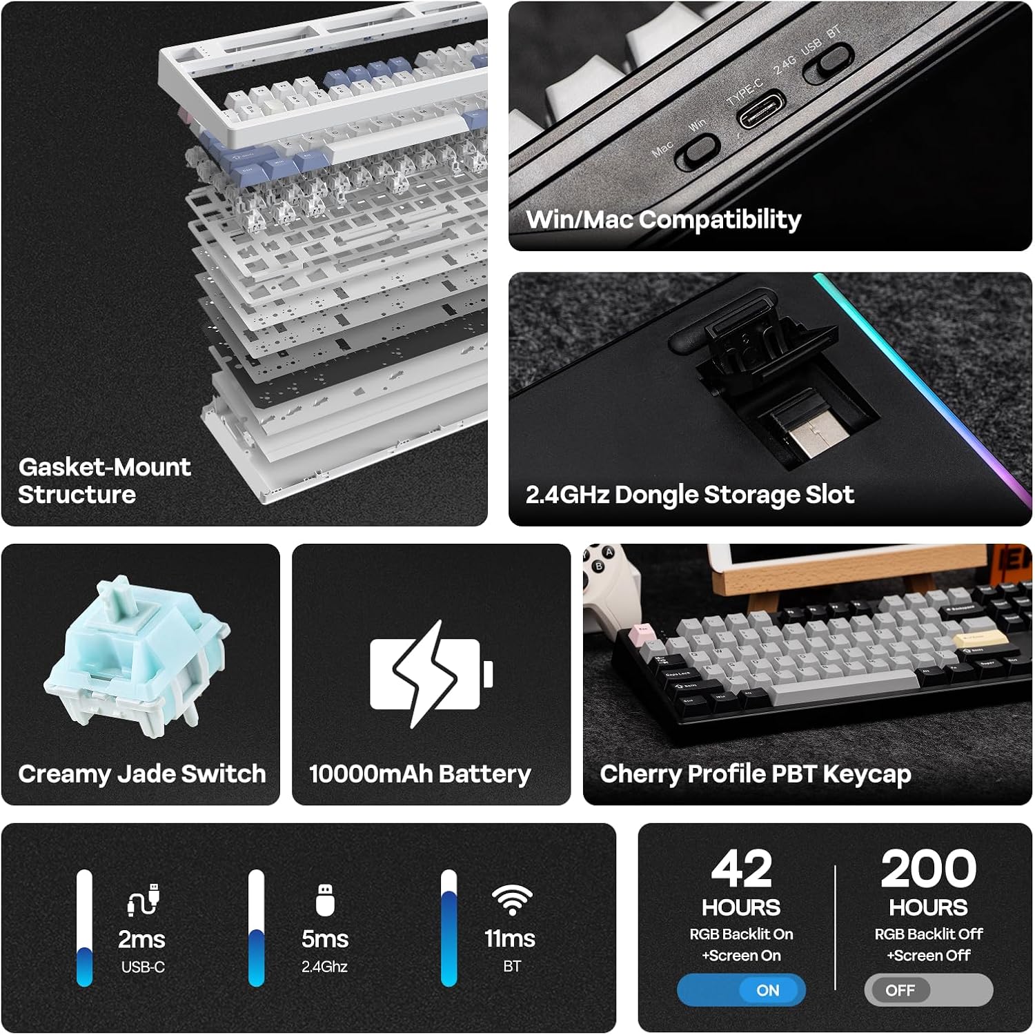 Thumbnail 1 de EPOMAKER TH108 Pro 10000mAh wireless mechanical keyboard ⌨