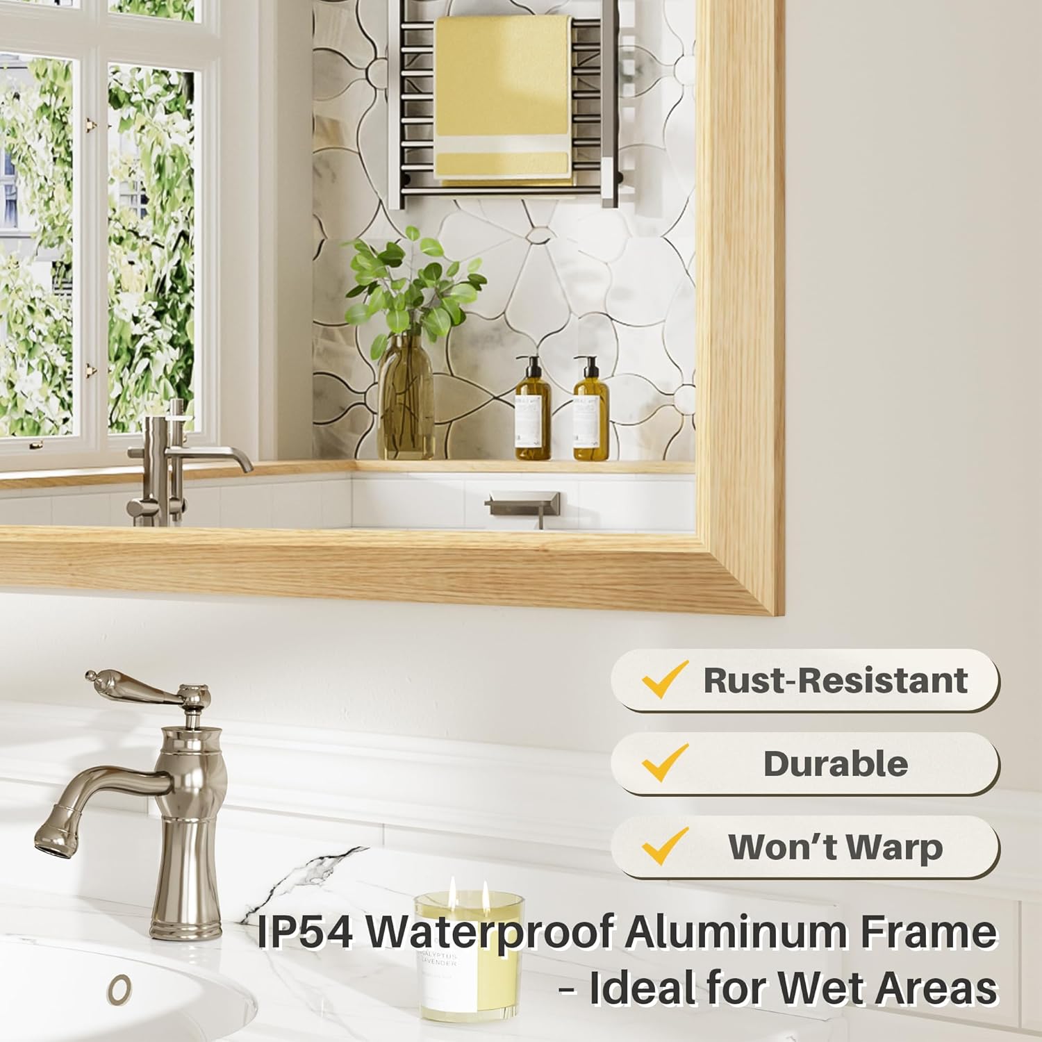 Thumbnail 3 de 36x36 Bathroom Mirror, anti-rust metal frame