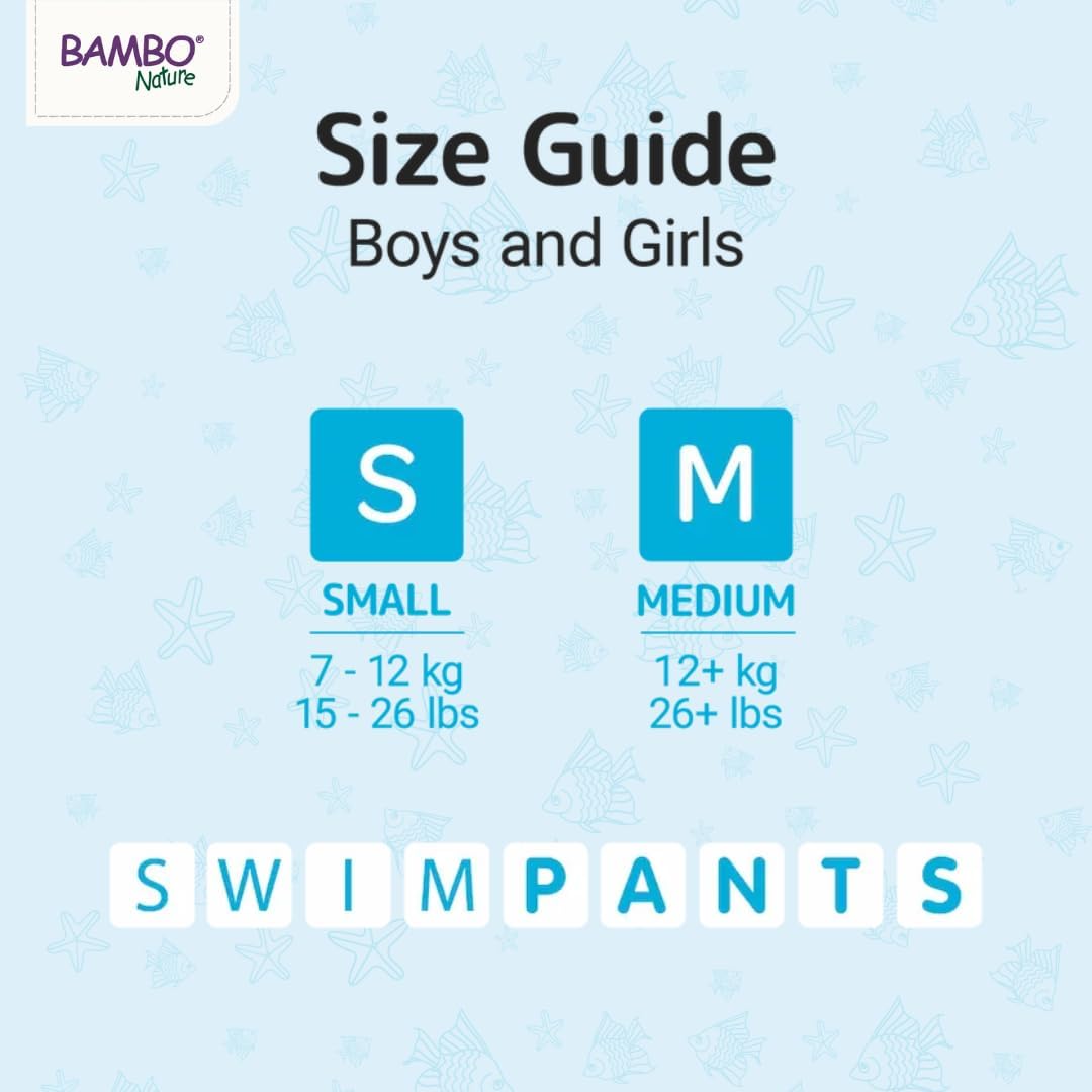 Detalle 2 de Bambo Nature Premium Swim Nappy Pants (Medium, 12+ kg) – Disposable eco-labelled swim nappies