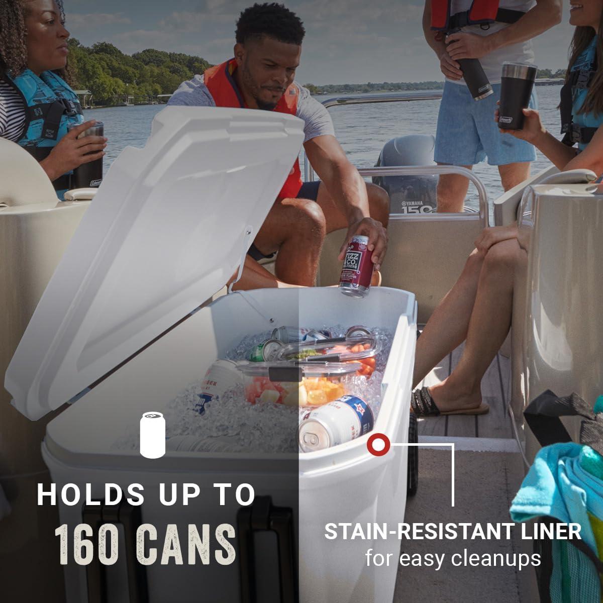 Detalle de Coleman Marine Cooler with Fully Insulated UV Guard Lid & Body (52qt/100qt/120qt Options)