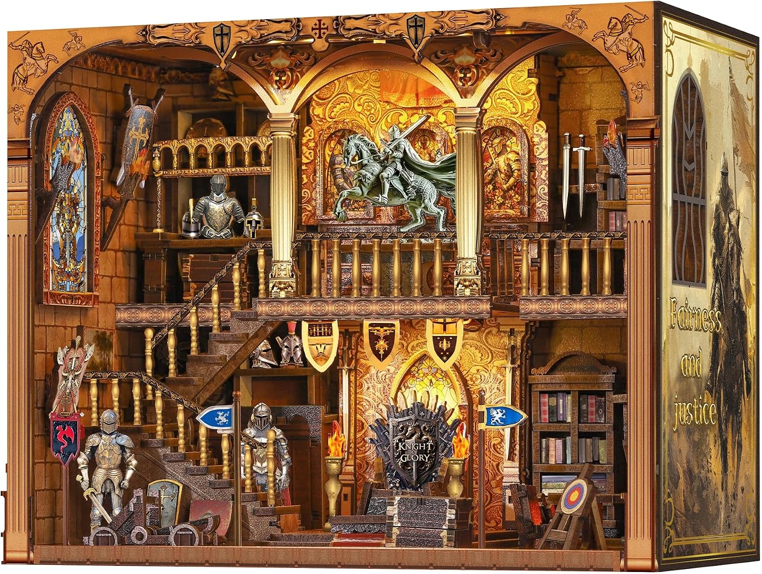 Detalle de Book Nook Kit DIY Medieval Castle 3D LED