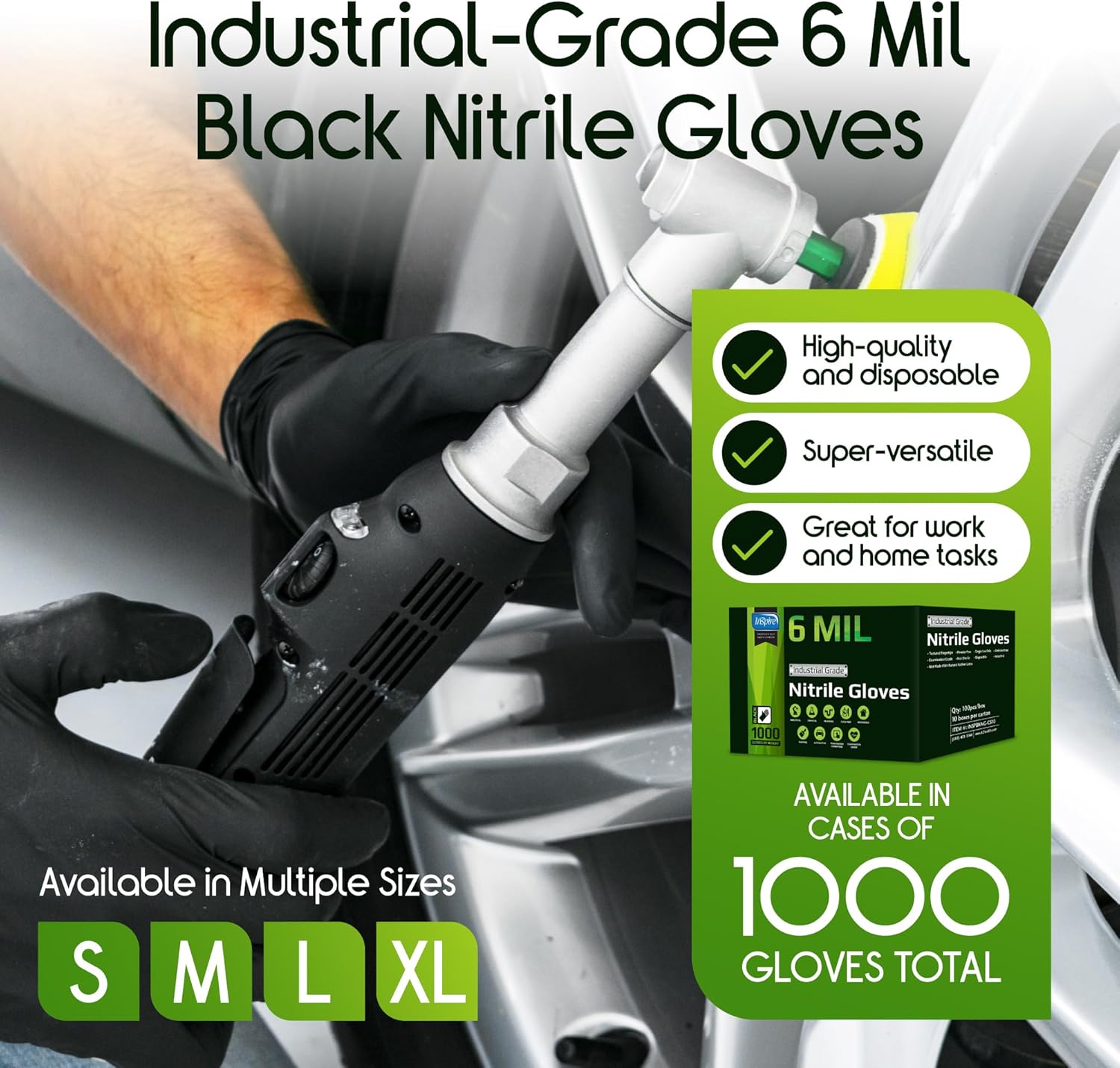 Detalle 2 de Inspire HEAVY DUTY ORIGINAL 6 mil Nitrile Gloves