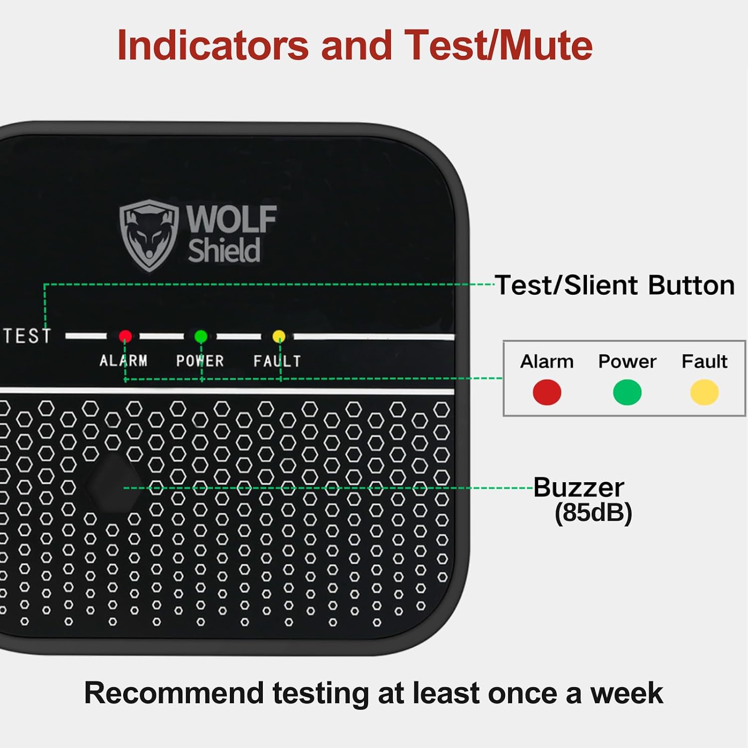 Thumbnail 5 de WOLF SHIELD Carbon Monoxide Detector 10‑year battery 🔔