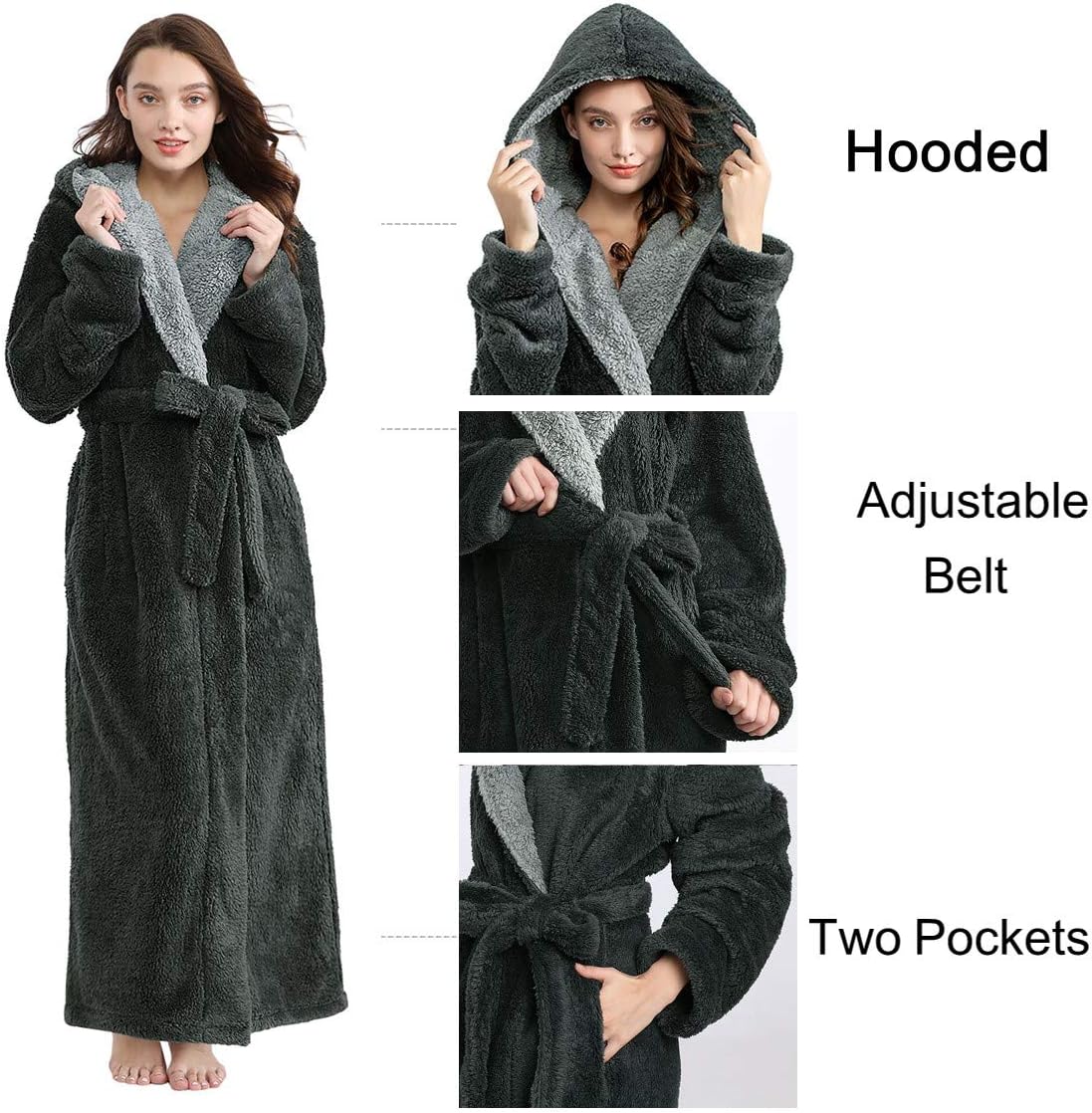 Thumbnail 3 de PUTUO Peignoir Femme Polaire Longue 1 pièce