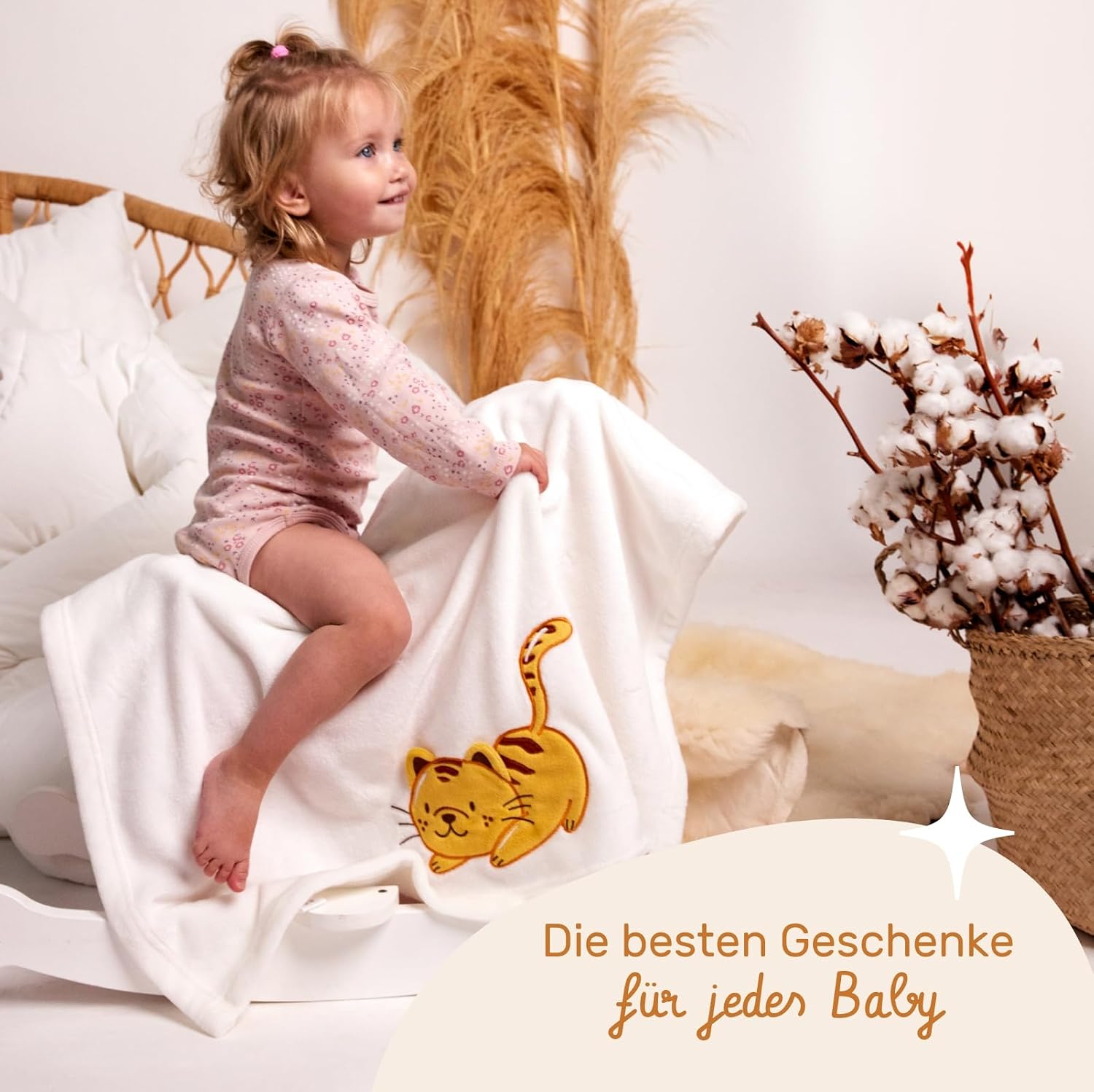 Detalle 2 de Be Mammy Coperta calda per bambini con peluche regalo e motivi 3D (Grigio Chiaro - Gatto)