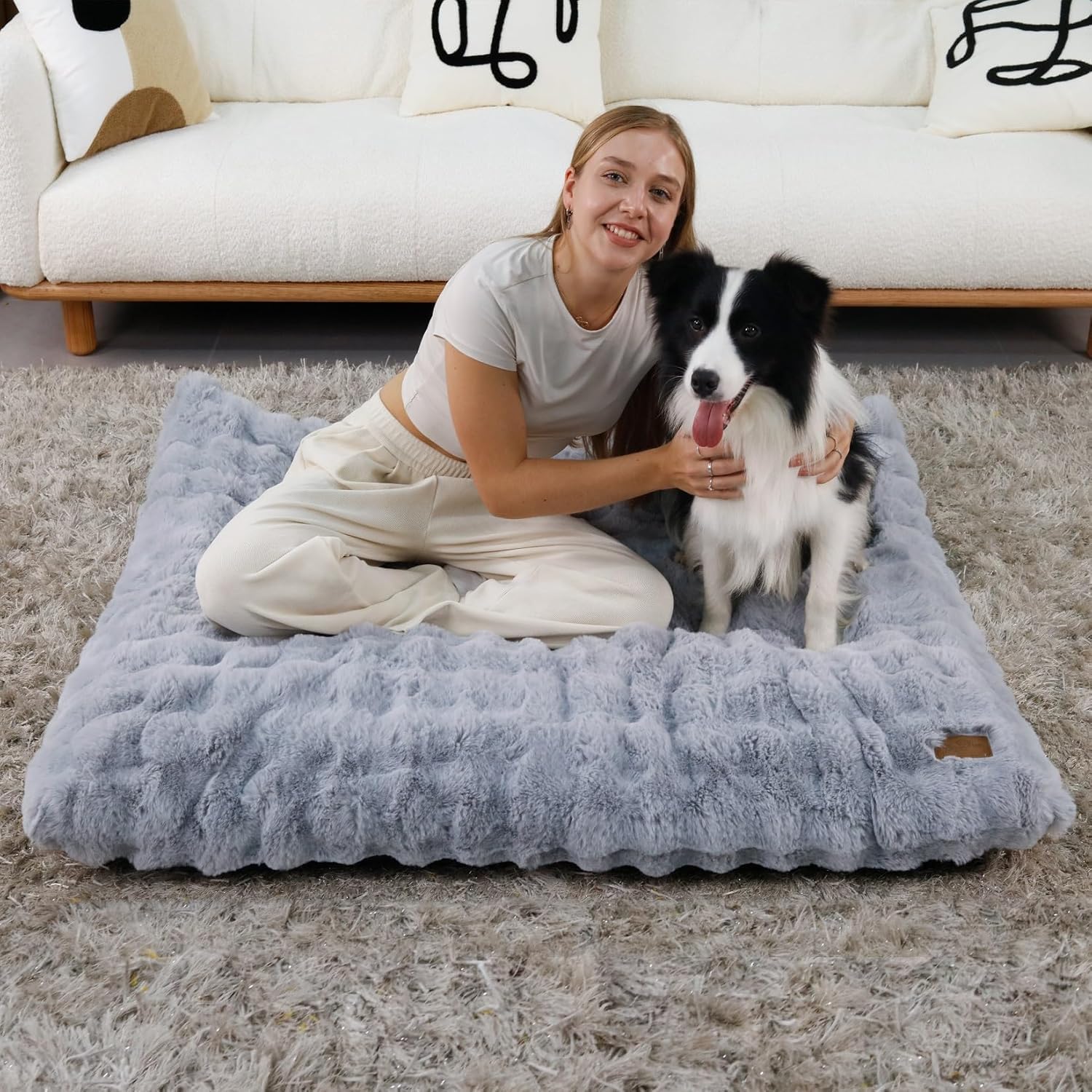 Thumbnail 1 de BingoPaw XXXL Hundebett – Flauschig, waschbar und wasserdicht für super große Hunde (130x110x12 cm)