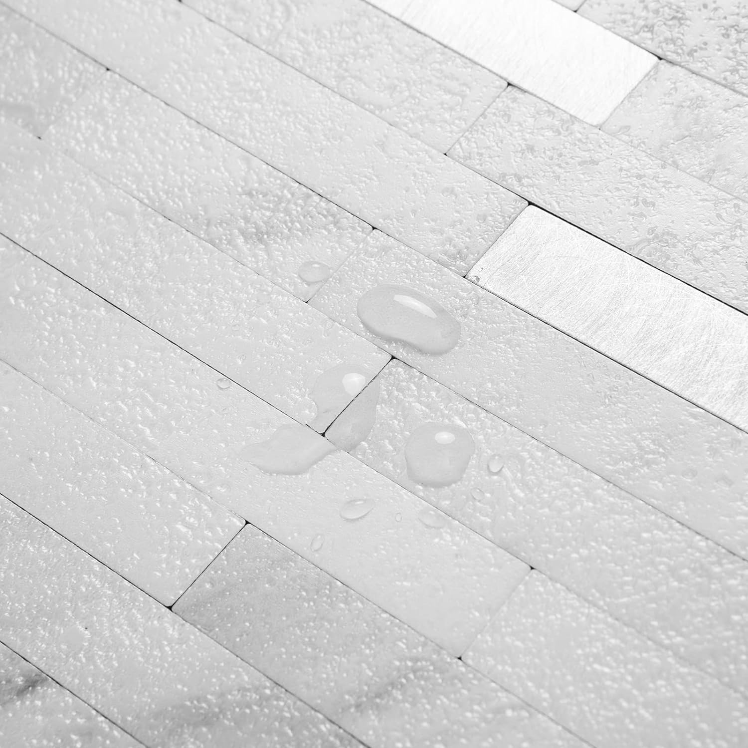 Thumbnail 2 de AULIGET 20 Sheets Faux Stone Peel and Stick Backsplash Tiles (White Marble Look) for Kitchen