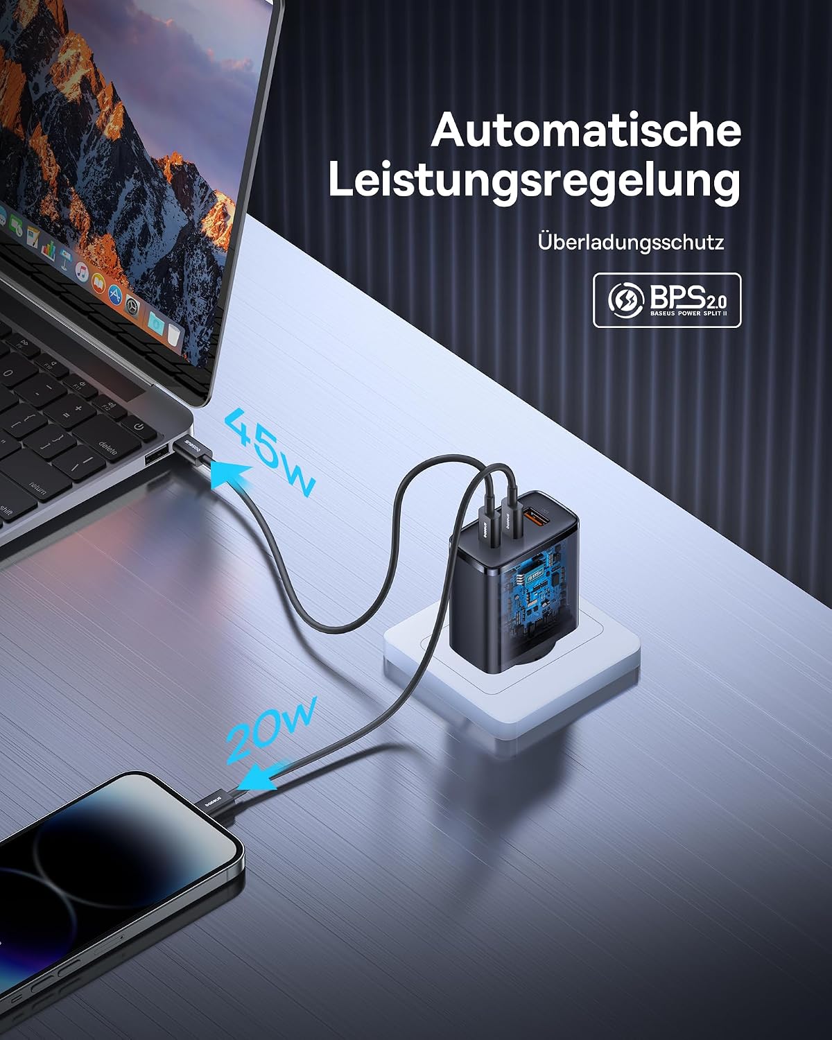 Thumbnail 6 de Baseus USB C Ladegerät 65W 3‑Ports